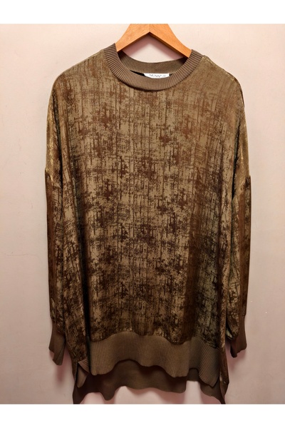 Nuss İpek qupra jakarlı tunik