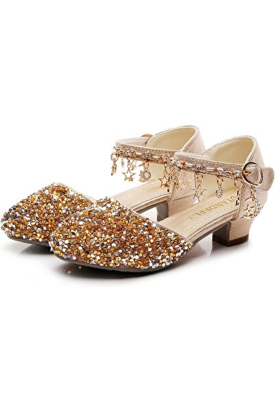 Arabest Girls Dress Shoes with Heels - Sparkly Sequins Closed Toe Sandals for...