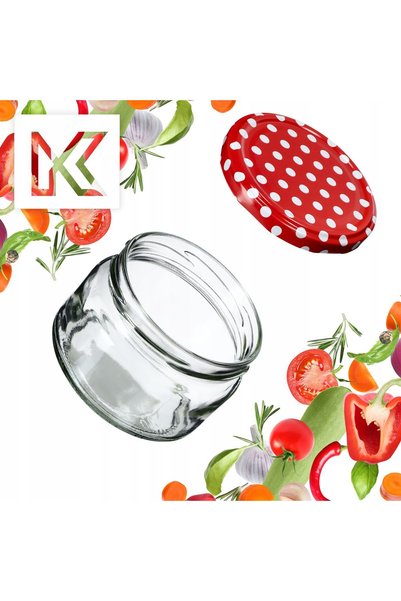 KADAX 10 buc. Borcane 250 ml pentru dulceață, gem, miere, sticlă Fi 82