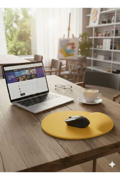 newdaki Sarı Bilek Destekli Ergonomik Mouse Pad – 19 × 23 cm Ev-Okul-Ofis Bil...