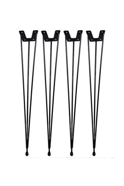 ÇETİNEL METAL Tel Sehpa Ayağı 4 Adet Siyah 50 cm Zigon Sehpa Ayağı