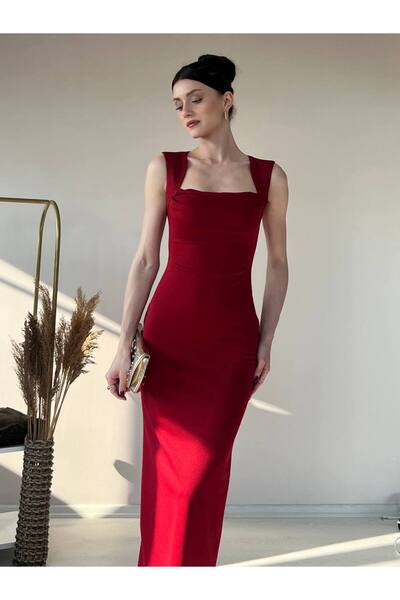 For Angels četvrtasti izrez Haljina bez rukava Krep