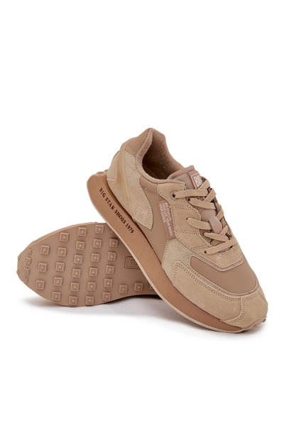 Big Star Shoes Leather Men's Sneakers Big Star OO174298 Hi-Poly System Beige 44