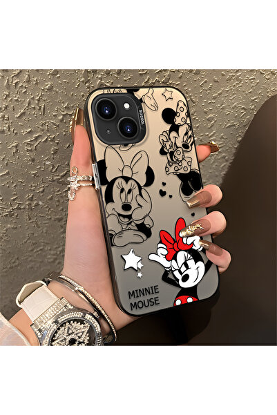 PATTERNOVA iPhone 13/14 Uyumlu Minnie Desenli Kılıf, Darbeye Dayanıklı Siliko...