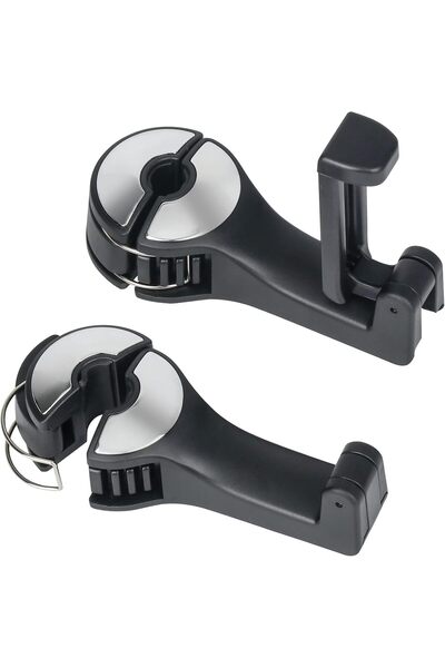 Arabest طقم خطافات مخفية لمسند رأس السيارة، مُطوّر، قطعتان، خطافات مقعد السيا...