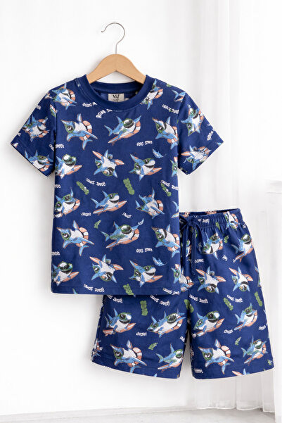 Victor and Jane Boys’ Pajama Set – Shark Print Cotton Nightwear (2-Piece Set)