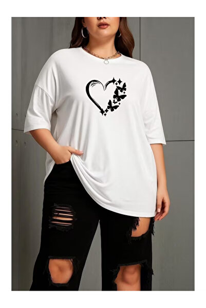 ZEMLİYA Unisex "Butterfly with Heart" Printed T-Shirt -Modern Style