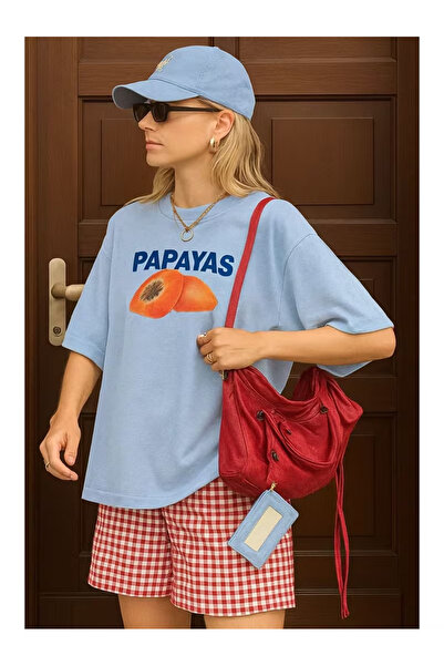 ZEMLİYA Ουνισέξ Μπλουζάκι  "PAPAYAS " με τύπωμα - Μοντέρνο Στυλ