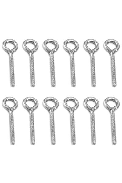 SVUPUE Eye Screws M6 Long Shank Stainless Steel Welded Screw Rings Long Shank...