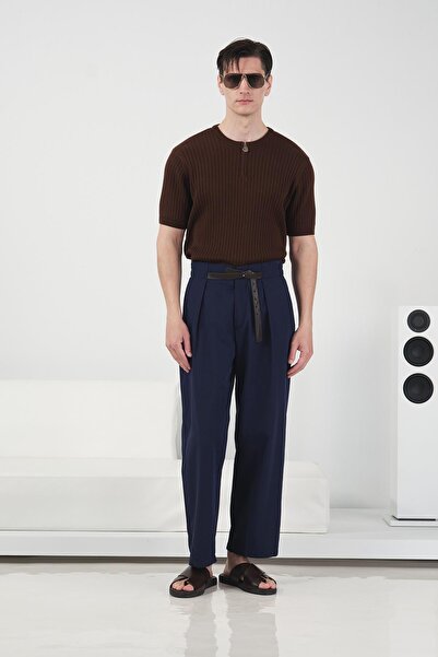 GIESTO Leather K Belt İ Classic Navy Blue Pants