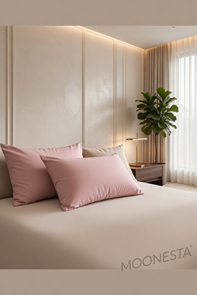 Madame Coco Odette 2-Piece 100% Cotton Ranforce Pillowcase - Powder