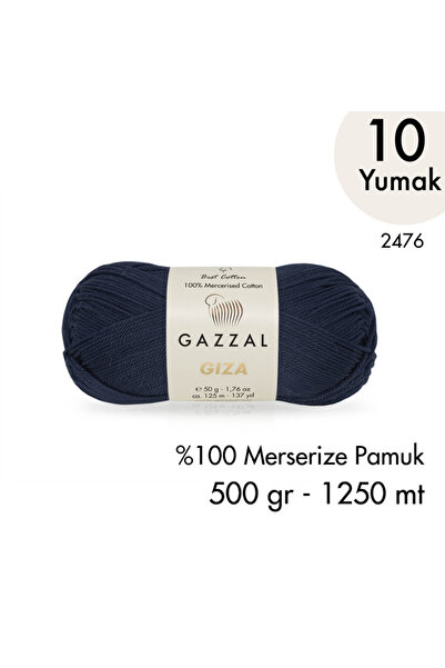 Gazzal Giza 2476 Merserize Pamuk El Örgü İpliği 500 gr