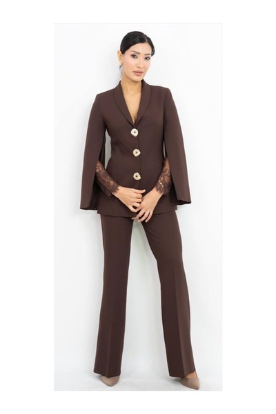 Dorne Moda Dantel Detaylı Takım Elbise