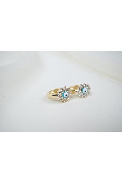 ATELİER TUĞBA خاتم ذهبي للأطفال من سلسلة خاصة NAZAR B مرصّع بالخرز من طراز ÇK...