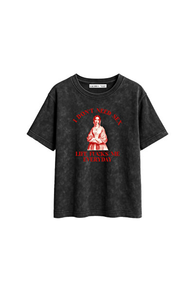 CİNEMA MODA Tricou negru pentru femei, cu croială relaxată, lavabil, I Don't ...