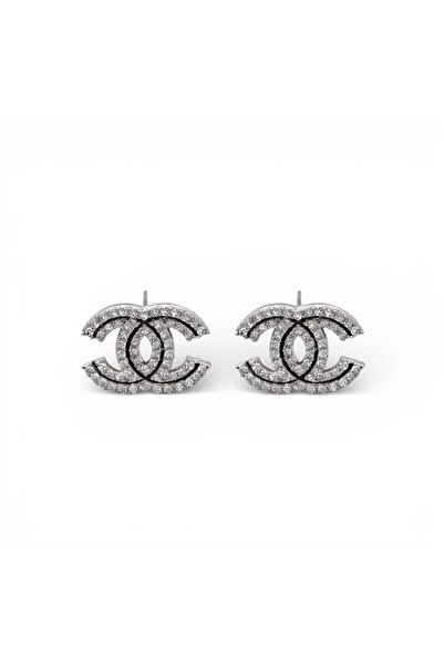 neslyaccessories Logolu Gümüş Küpe