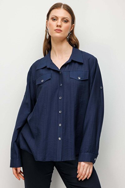 Ekol Süs Kapak Cepli Polo Yaka Gömlek