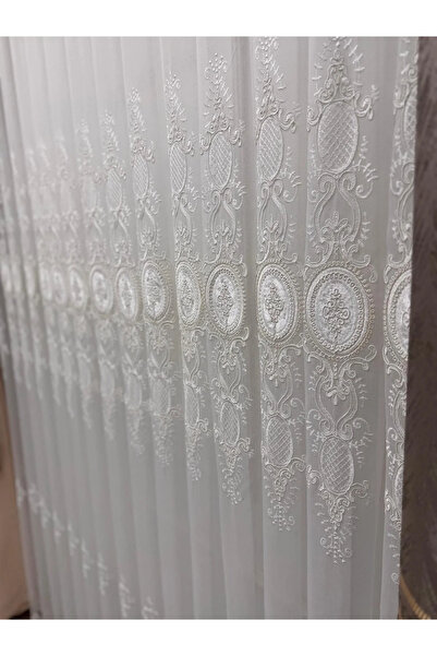 NİVEMESHOME HAZEL APLİK3 ECRU 1/2,5 Pliat BAM bambus L tul RDE