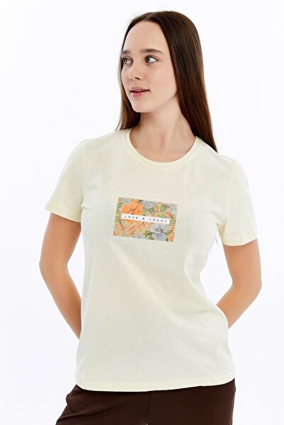 trender Imprimeu pentru femei tricou Trus Bej