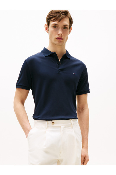 Tommy Hilfiger LIQUID COTTON ESSENTIAL REG POLO Erkek Mavi T-Shirt - MW0MW35585