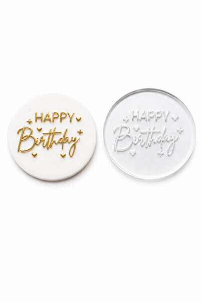 Ege Concept Life Happy Birthday Written Sugar Paste Mold - Professional Bakin...