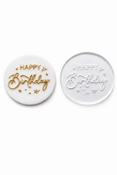 Ege Concept Life Happy Birthday Written Sugar Paste Printing Mold - Professio...