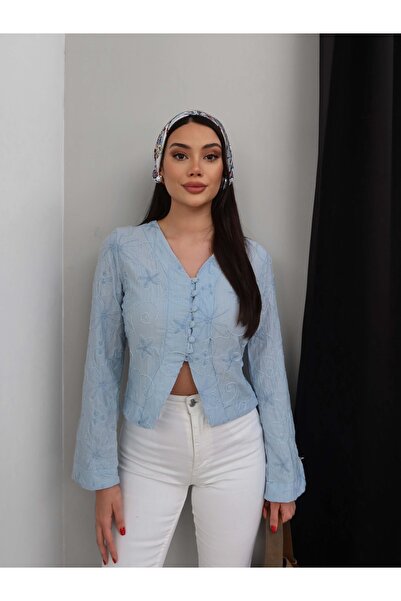 ESRAHELVACI broderie perforată cu model Bluză