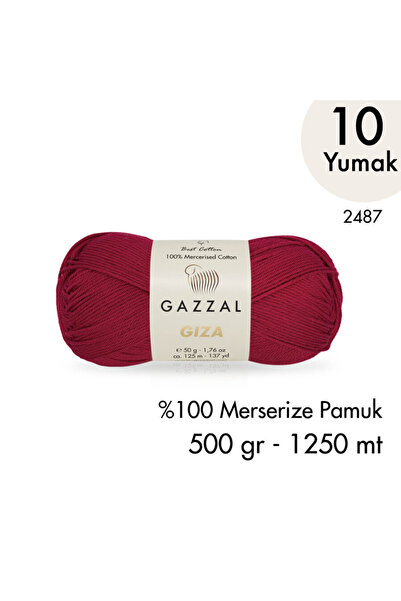 Gazzal Giza 2487 Merserize Pamuk El Örgü İpliği 500 gr