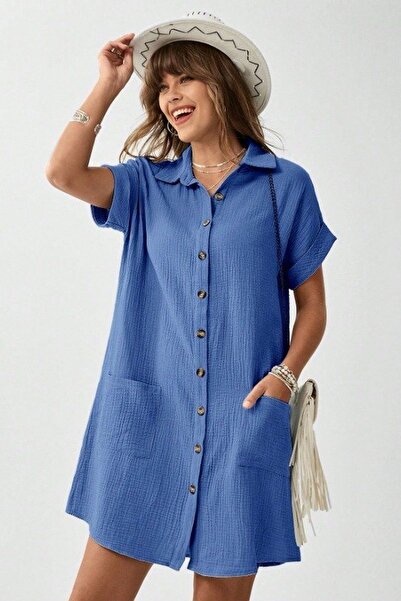 Hiccup Мини рокля с копчета и джобове от JANES, с риза с якичка