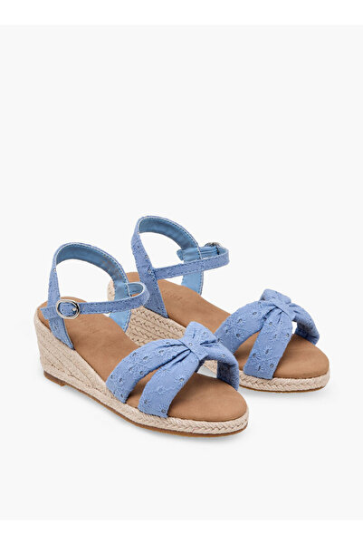 Peppermint Girls Embroidered Wedge Heel Sandals