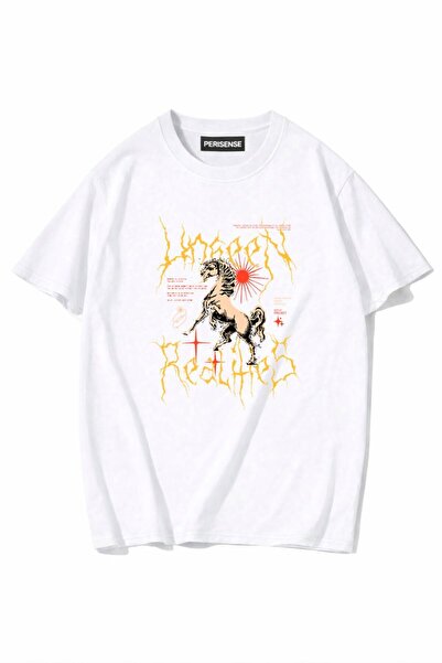 PERISENSE تي شيرت للجنسين للنساء/الرجال مطبوع 100% قطن ممشط فاخر مقاس كبير قطن