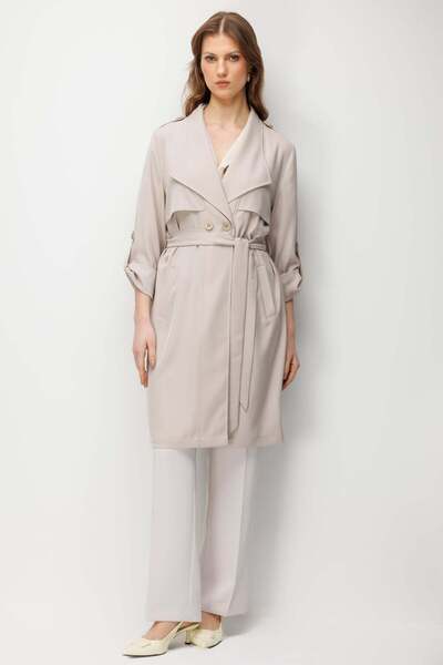 Ekol Belted Epaulet Trench Coat
