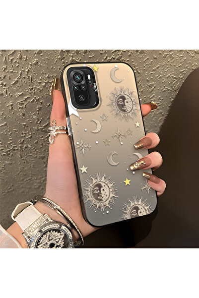 CASEVIBE Redmi Note 10 4G/Note 10S Uyumlu Altın Tonlu Yıldız Desenli Akrilik ...