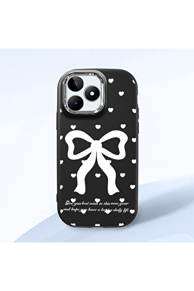 Hontinga حافظة هاتف من السيليكون الناعم باللون الأسود متوافقة مع كاميرا Realm...