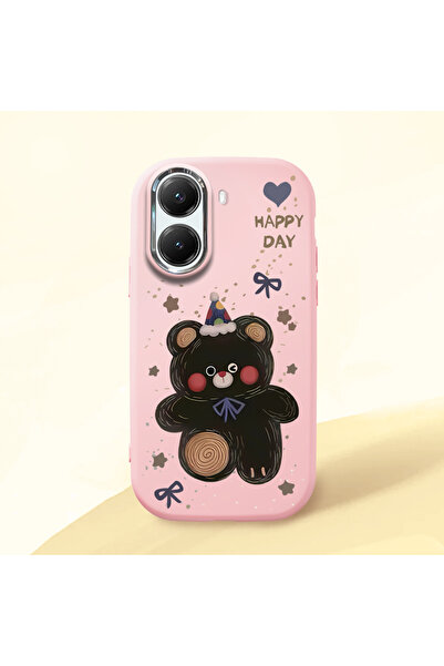 Hontinga Poco X7 Pro Compatible Camera Protected Pink Soft Silicone Phone Cas...