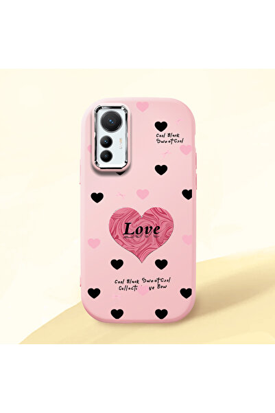 Hontinga حافظة هاتف من السيليكون الناعم باللون الوردي متوافقة مع كاميرا Mi 12...