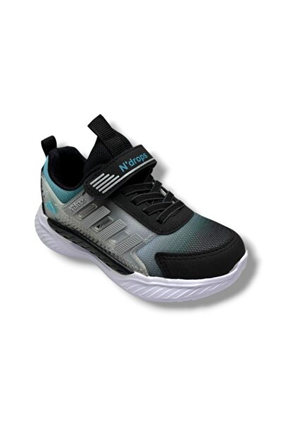 N'drops Ndrops 023-26 Anorak Anatomical Kids Sneakers Black Ice Turquoise 31-35