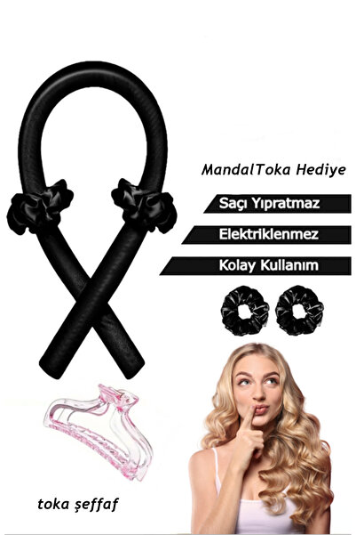 Kezban Tekstil Isısız Saç Şekillendirme Seti - Saten Gece Bigudisi - Saç Sosi...