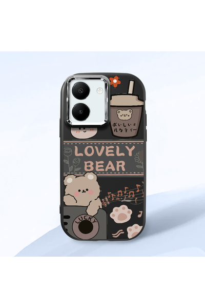 Hontinga حافظة هاتف من السيليكون الناعم باللون الأسود متوافقة مع كاميرا Vivo ...