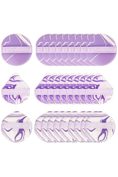 Arabest 30 قطعة من وسادة البودرة الأرجوانية، وسادة مزدوج الجوانب، أداة وضع مك...