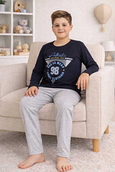 rindahomewear Σετ πιτζάμες για αγόρια με τύπωμα μακρυμάνικο μπλουζάκι με μακρ...