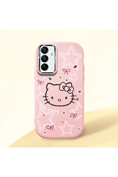 Hontinga Samsung Galaxy A15 Uyumlu Hello Kitty Desenli Kamera Korumalı Pembe ...