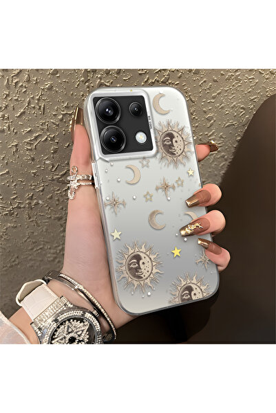 CASEVIBE Redmi Note 13 Pro 5G Uyumlu Altın Tonlu Yıldız Desenli Akrilik Malze...