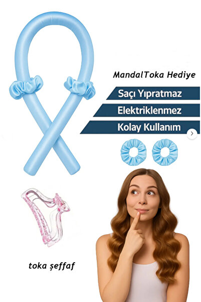 Kezban Tekstil Isısız Saç Şekillendirme Seti - Saten Gece Bigudisi - Saç Sosi...