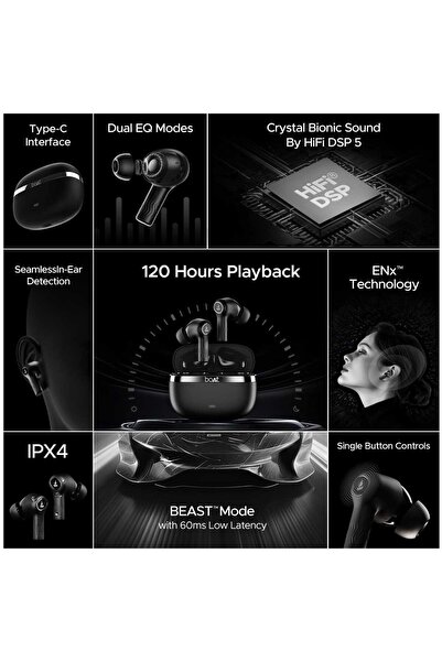 BOAT Nirvana Ion In-Ear True Wireless Earbuds, Black