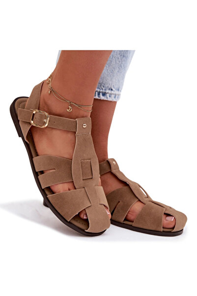 BOTO Women's Flat Khaki Roman Sandals Belanessa 38