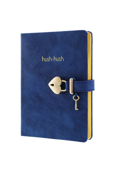Elit MAVİ NUBUK KAPAK KİLİTLİ ÇİZGİLİ DEFTER