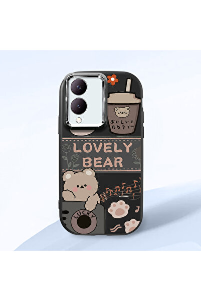 Hontinga حافظة هاتف من السيليكون الناعم باللون الأسود متوافقة مع كاميرا Vivo ...