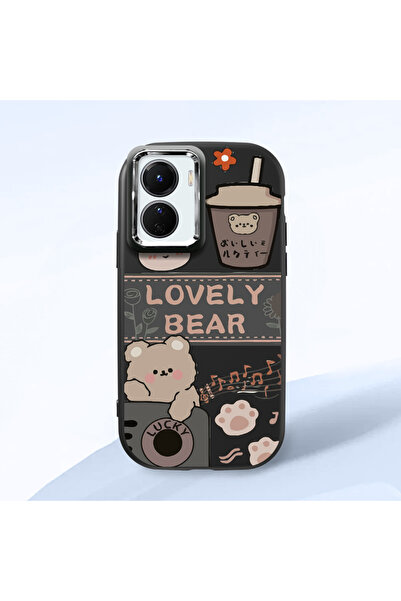 Hontinga حافظة هاتف من السيليكون الناعم باللون الأسود متوافقة مع كاميرا Vivo ...