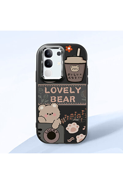 Hontinga حافظة هاتف من السيليكون الناعم باللون الأسود متوافقة مع كاميرا Vivo ...